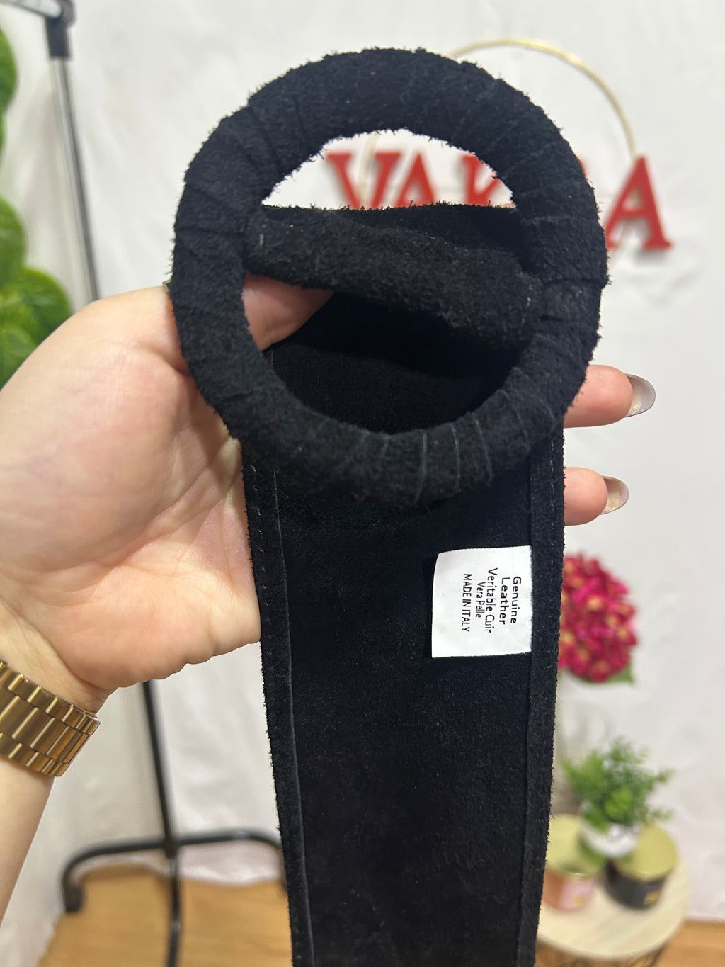 Cinturón piel negro