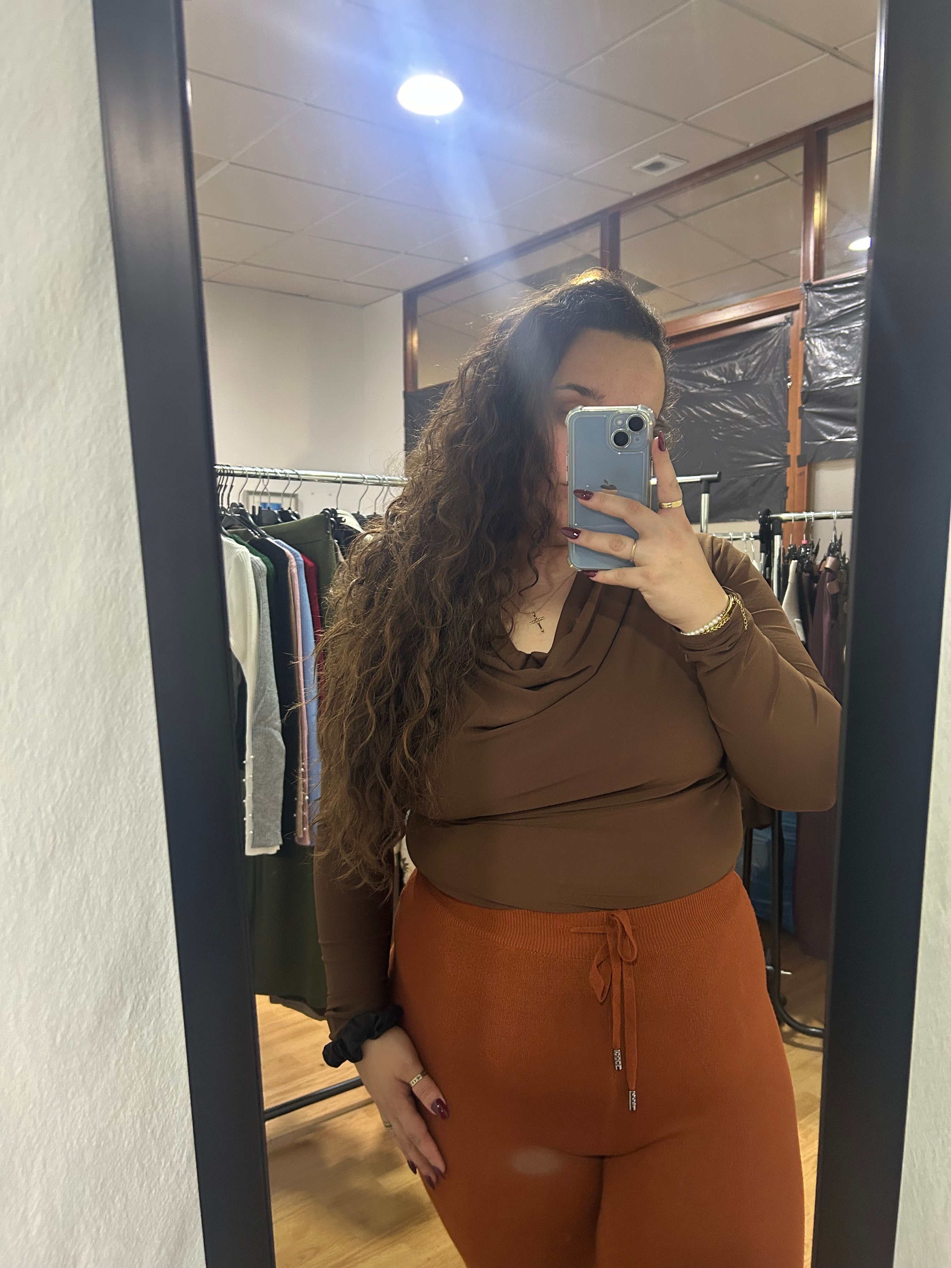 Blusa cuello drapeado