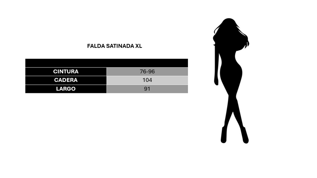 Falda satinada XL
