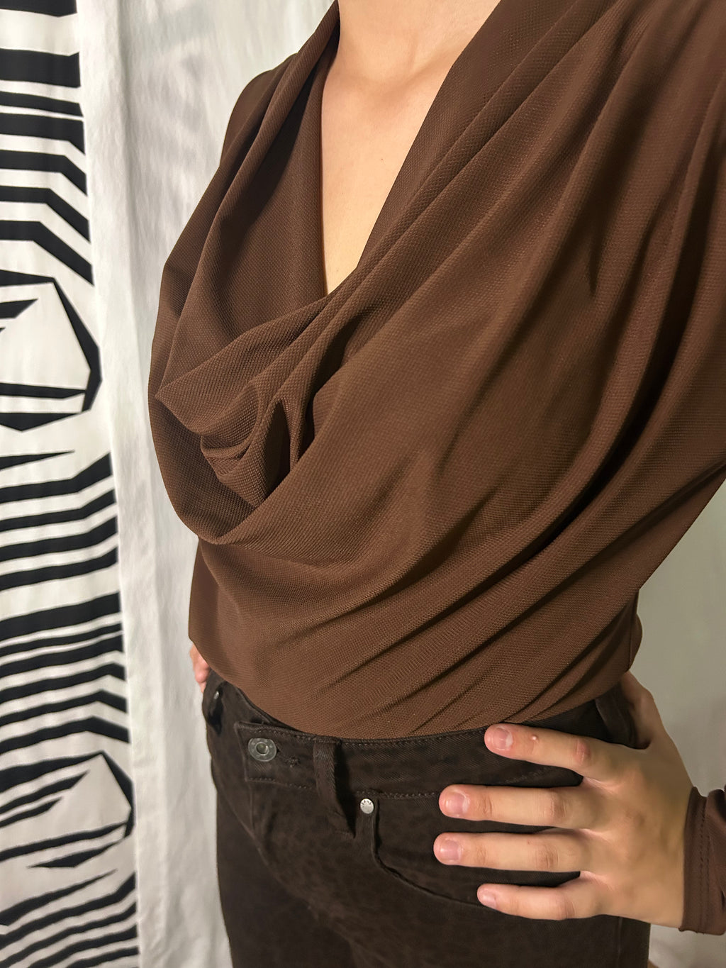 Blusa cuello drapeado