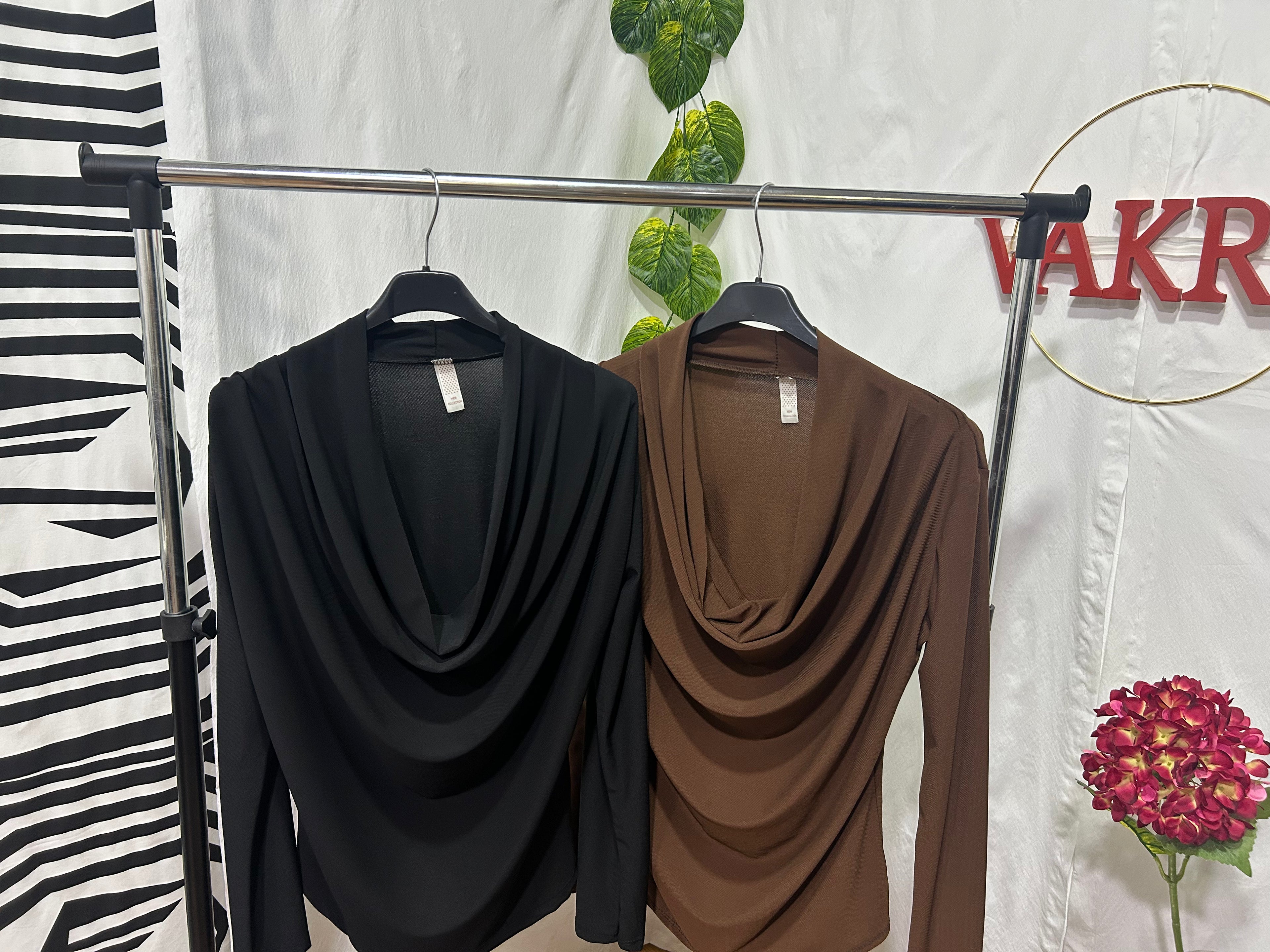 Blusa cuello drapeado