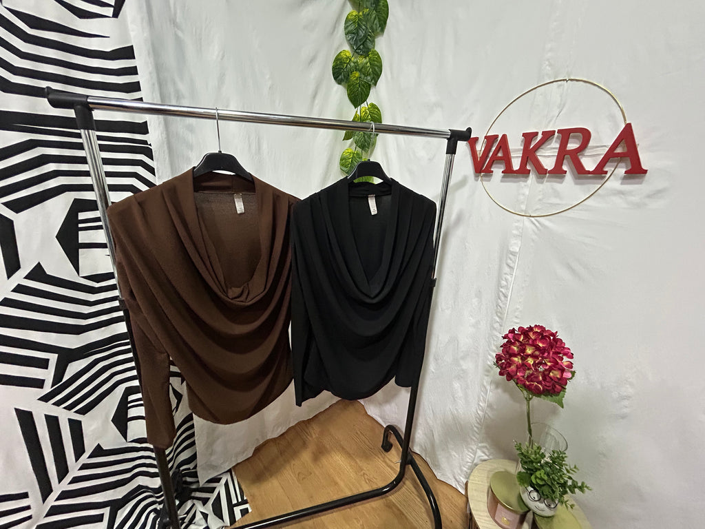 Blusa cuello drapeado